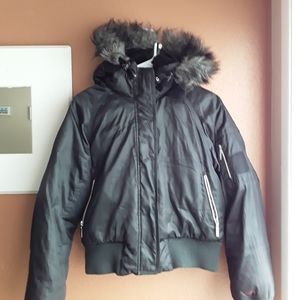 Nike n3b black down hooded fur hood puffer jacket